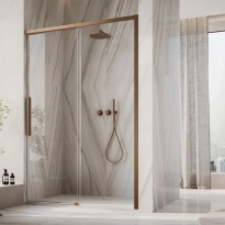 Ronal Oriana drzwi prysznicowe 120cm(116-120cm), drzwi przesuwne, miedź szczotkowana, szkło bezbarwne D36S21202707