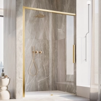 Ronal Oriana drzwi prysznicowe 120cm(116-120cm), drzwi przesuwne, złoty szczotkowany, szkło bezbarwne D36S21201307