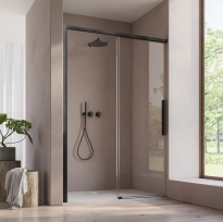 Ronal Oriana drzwi prysznicowe 120cm(116-120cm), drzwi przesuwne, czarny mat, szkło bezbarwne D36S21200607