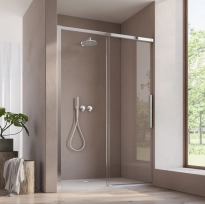 Ronal Oriana drzwi prysznicowe 120cm(116-120cm), drzwi przesuwne, srebrny połysk, szkło bezbarwne D36S21205007