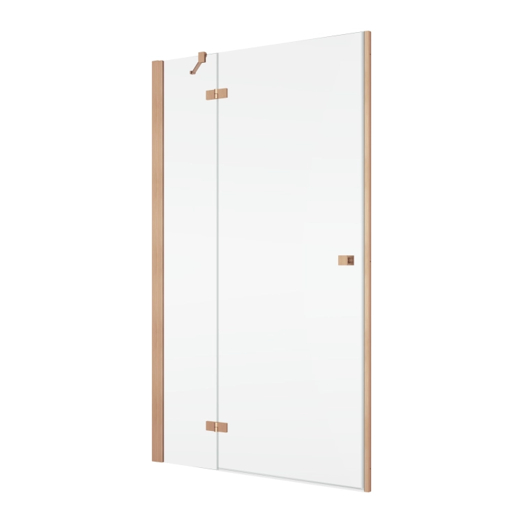 Ronal Annea drzwi prysznicowe lewe wersja do wnęki z zestawem VANE27 brushed copper lewe