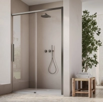 Ronal Oriana drzwi prysznicowe 130cm(126-130cm), drzwi przesuwne, gunmetal szczotkowany, szkło bezbarwne D36S21302607