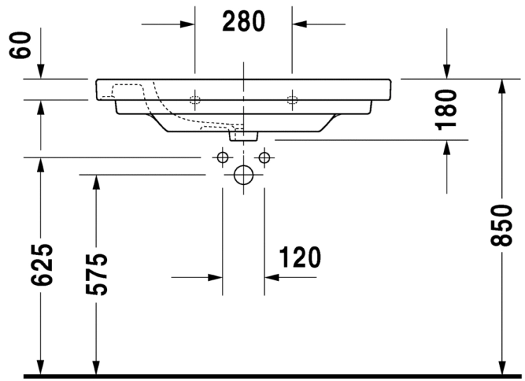 Duravit D-code umywalka meblowa 85x48cm 0342850000