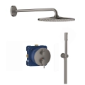 Grohe Atrio podtynkowy zestaw prysznicowy termostatyczny z deszczownicą w wykończeniu brushed hard graphite