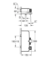 Grohe Grohtherm SmartControl bateria wannowa z termostatem, phantom black 102168KF00 - rysunek wymiarowy