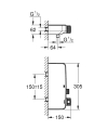 Grohe Grohtherm SmartControl bateria prysznicowa 34719000 - rysunek wymiarowy
