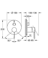 Grohe Essence 24092A01 bateria podtynkowa 3-drożna wymiary