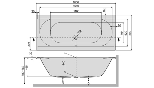 Sanplast Prestige wanna prostokątna WP/PR 80x180+ST4 610-070-0280-01-000 