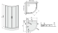 Kabina półokrągła 80x80 Sanplast TX5b rysunek wymiarowy, Wysokość A: 2030 mm, Zakres regulacji Bmin-max=Cmin-max: 773-790 mm, Wymiar D: 800 mm, Wymiar E: 250 mm, Szerokość wejścia X: 450 mm