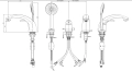 Bateria wannowa 3-otworowa Paffoni Duemila DU040CR rysunek wymiarowy
