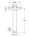Grohe Rainshower ramię prysznicowe sufitowe l-142 mm, chrom 27485000