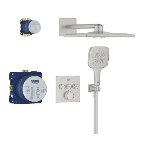 GROHE Grohtherm SmartControl Cube zestaw prysznicowy podtynkowy stal szczotkowana