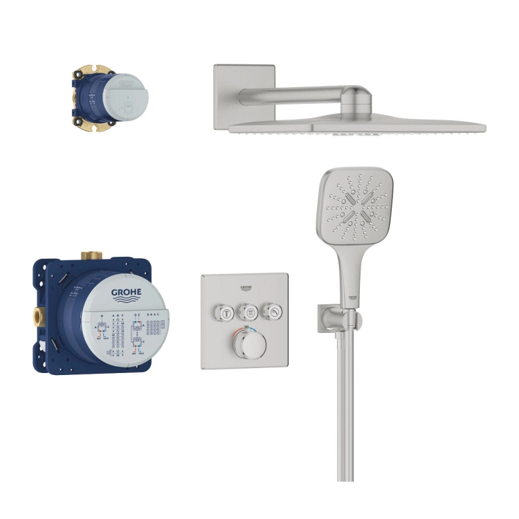 GROHE Grohtherm SmartControl Cube zestaw prysznicowy podtynkowy stal szczotkowana