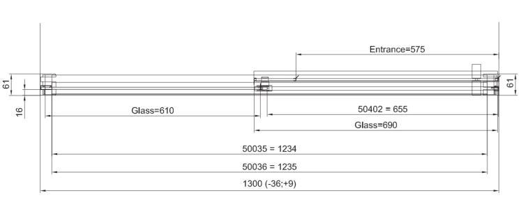 Ronal Cadura CAS2D1305007 rysunek wymiarowy