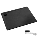 Schedpol Etrusco Black Stone brodzik prostokątny 90x100cm, czarny kamień 3.469/C/ST