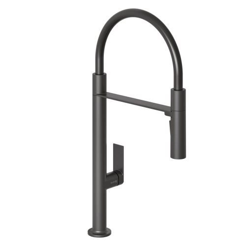 Bateria kuchenna KLUDI QORD czarny mat z elastyczną wylewką