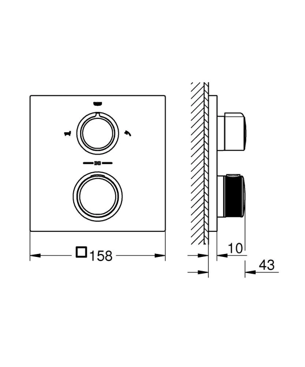 Grohe Allure 19446GN2 rysunek wymiarowy