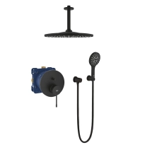 GROHE Essence komplet prysznicowy z deszczownicą sufitową, phantom black 24167KF1-09