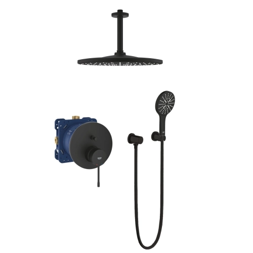 GROHE Essence zestaw prysznicowy podtynkowy Phantom Black z deszczownicą 310 mm