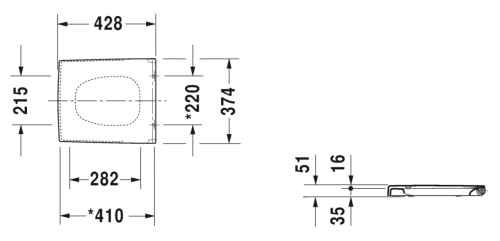 Duravit Vero 0067690000 rysunek wymiarowy