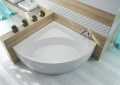 Wanna narożna Sanplast 135x135 z akrylu sanitarnego - aranżacja montażu z opcjonalną obudową