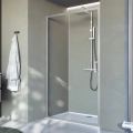 Novellini Click 2P 156-162 cm drzwi prysznicowe przesuwne srebrne