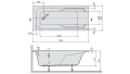 Wanna akrylowa Sanplast Modesta 180x80 cm do zabudowy rysunek wymiarowy