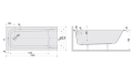 Sanplast Gessa WP GESSA STW wanna akrylowa 160x70 rysunek wymiarowy
