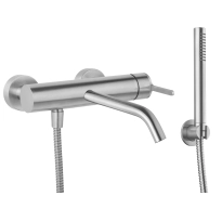 Emmevi Filo bateria wannowa ścienna, inox, z natryskiem 85001.BIN
