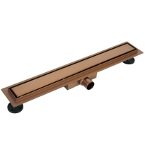 Odpływ liniowy Balneo Duplex Next Copper 80 cm miedziany dwustronny PVD z niskim syfonem