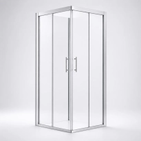 Sanplast TX5 kabina trójścienna kwadratowa 100x100x100cm szkło bezbarwne W0, profile srebrne błyszczące 600-271-0240-1330-38-401
