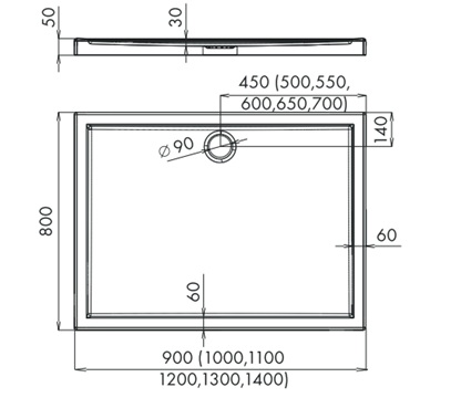 Novellini Kali A brodzik prostokątny 100x80x3cm MNS100806-30