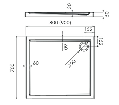 Novellini Kali A brodzik prostokątny 70x80m MNS70806-30