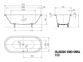 Wanna Kaldewei Classic Duo Oval 113 do zabudowy w kolorze biały matowy