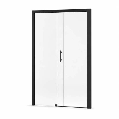 Sanplast Free Zone drzwi przesuwne 115 cm lewe z profilem poszerzającym czarny mat