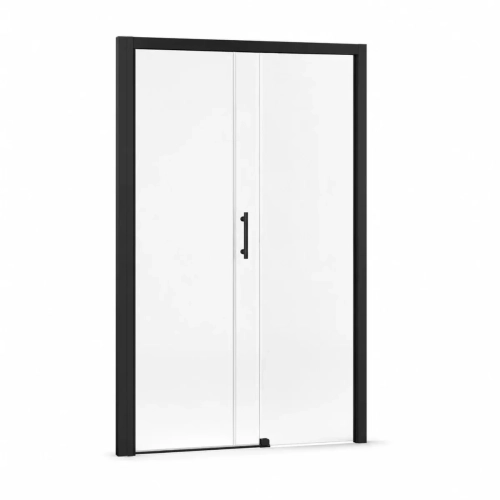 Sanplast Free Zone drzwi przesuwne 115 cm prawe z profilem poszerzającym czarny mat