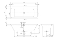 Wymiary techniczne wanny Villeroy & Boch Architectura UBA170ARE2V01