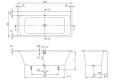 Wymiary techniczne wanny Villeroy & Boch Architectura UBA157ARE2V01