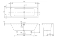 Wymiary techniczne wanny Villeroy & Boch Architectura UBA177ARE2V01