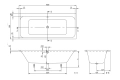 Wymiary techniczne wanny Villeroy & Boch Architectura UBA180ARE2V01