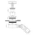 Schemat techniczny syfonu brodzikowego McAlpine HC2730LMBN-PB