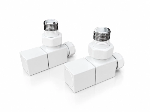 Imers Cubic Quattro zawóry grzejnikowe, białe A0332