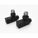 Imers Cubic Quattro komplet zaworów grzejnikowych kątowych 1/2", czarny mat A00335