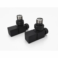 Imers Cubic Quattro komplet zaworów grzejnikowych kątowych 1/2", czarny mat A00335