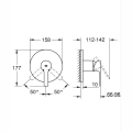 Rysunek techniczny i wymiary baterii GROHE Lineare 24063DC1