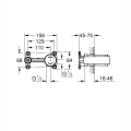 Rysunek techniczny i wymiary elementu podtynkowego GROHE 23571000
