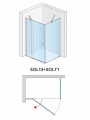 Schemat techniczny kabiny RONAL Solino SOL13 i SOLT1 100x90 cm przy montażu jako wersja lewa