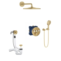 GROHE Grohtherm SmartControl zestaw wannowo-prysznicowy podtynkowy, złoty szczotkowany - brushed cool sunrise 29121GN0-07