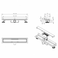 Rysunek techniczny odpływu Balneo A0501010102-4 80 cm