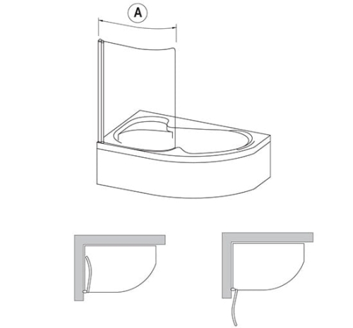 Ravak Chrome CVSK1 140/150cm 7QLM0U00Y1